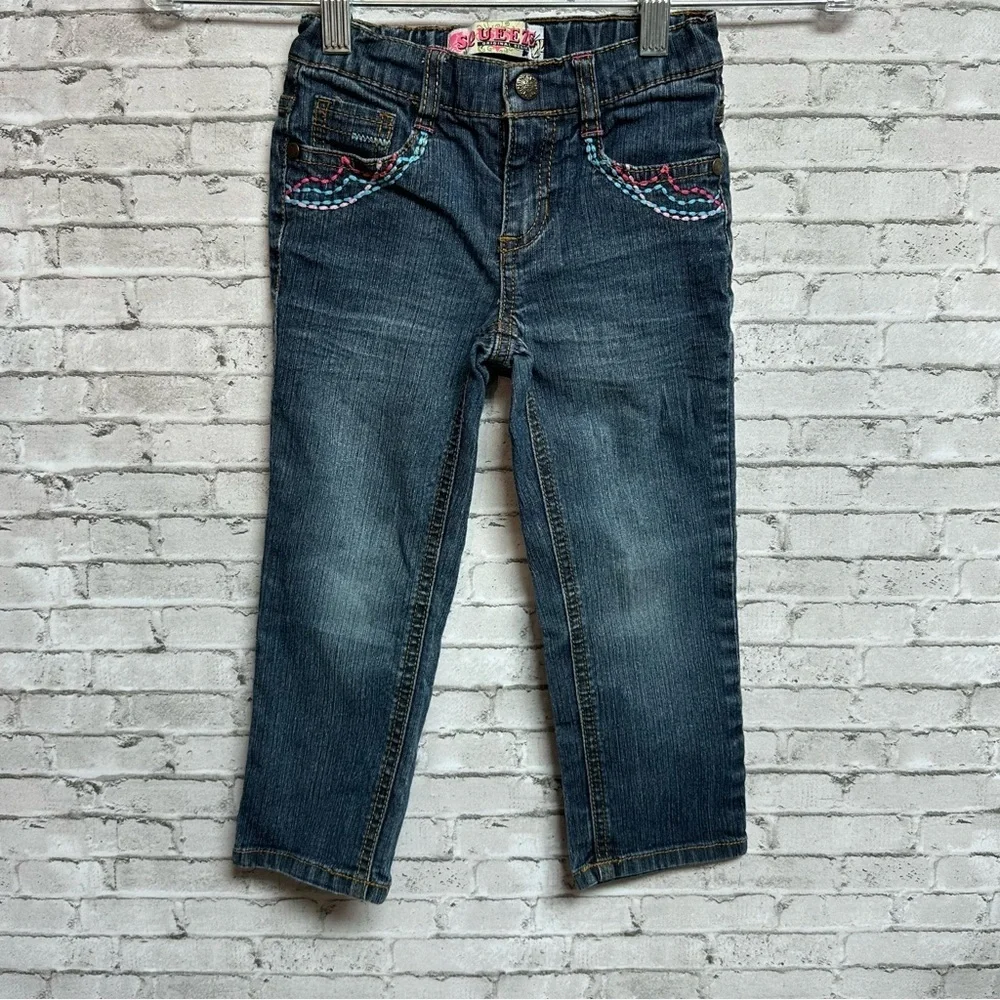 Squeeze Original Jeans Embroidered Butterfly Toddler 4T Denim Blue Jeans